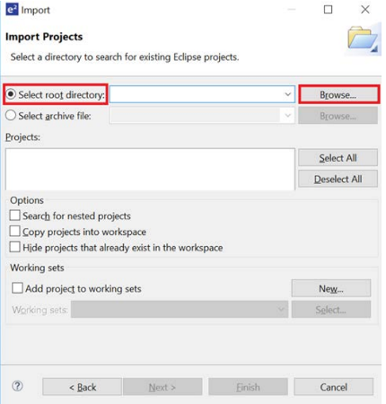 Select root directory